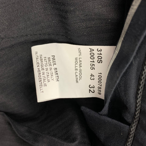 PAUL SMITH Kensington Fit Size 38 Regular Teal Houndstooth Wool Notch Lapel Suit
