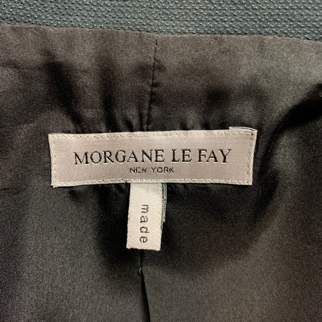 Vintage MORGANE LE FAY Size L Black Textured Cotton Cropped Vest