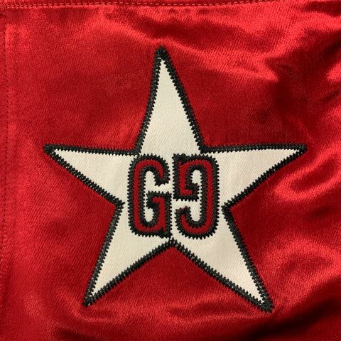 GUCCI Size XS Red Black Color Block Acetate Drawstring Shorts