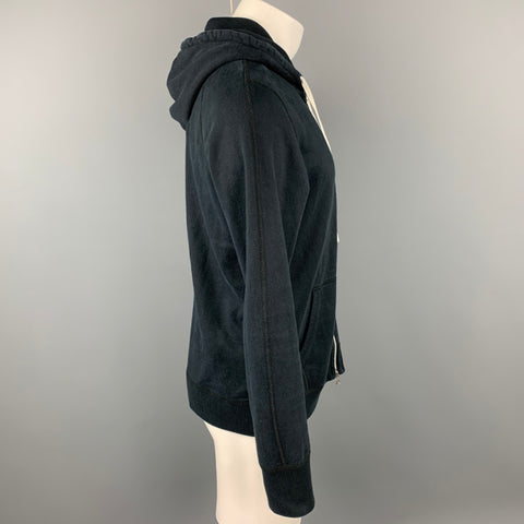 REIGNING CHAMP Sudadera con capucha de algodón azul marino Talla M