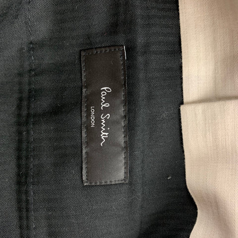 PAUL SMITH Size 30 Black Wool Tuxedo Dress Pants