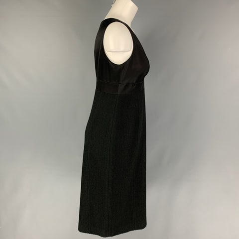 RALPH LAUREN Black Label Size 10 Black Wool Nylon Sleeveless Dress