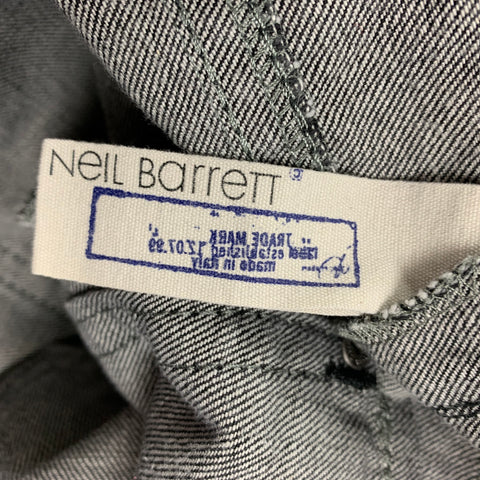NEIL BARRETT Size 36 Charcoal Stitched Cotton Large Pockets Jeans