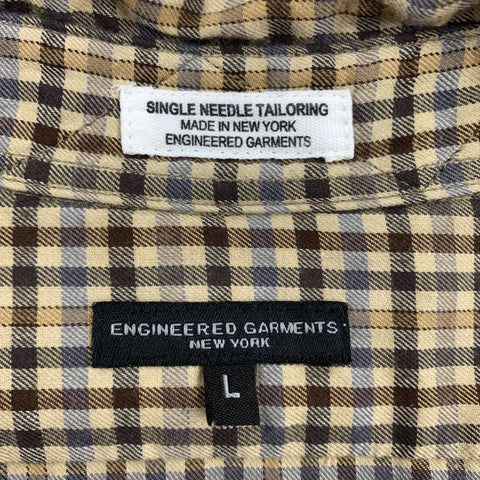 ENGINEERED GARMENTS Size L Beige Plaid Cotton Button Up Long Sleeve Shirt