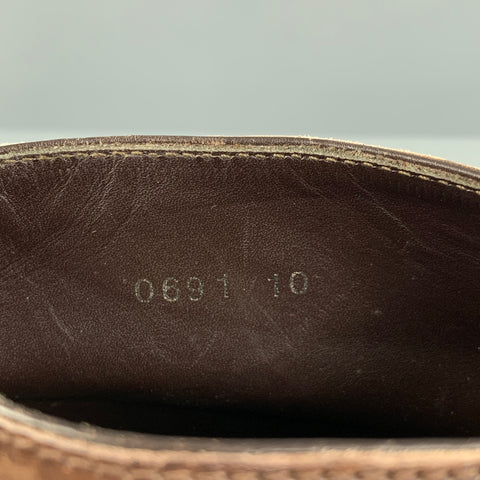 PRADA Size 10 Brown Leather Lace Up Boots
