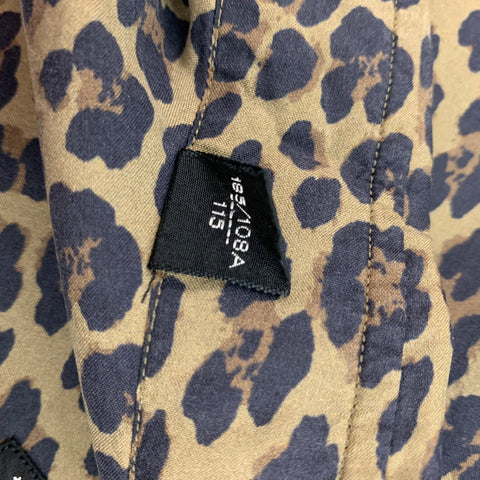 TOM FORD Size XL Olive Black Brown Animal Print Silk Long Sleeve Shirt