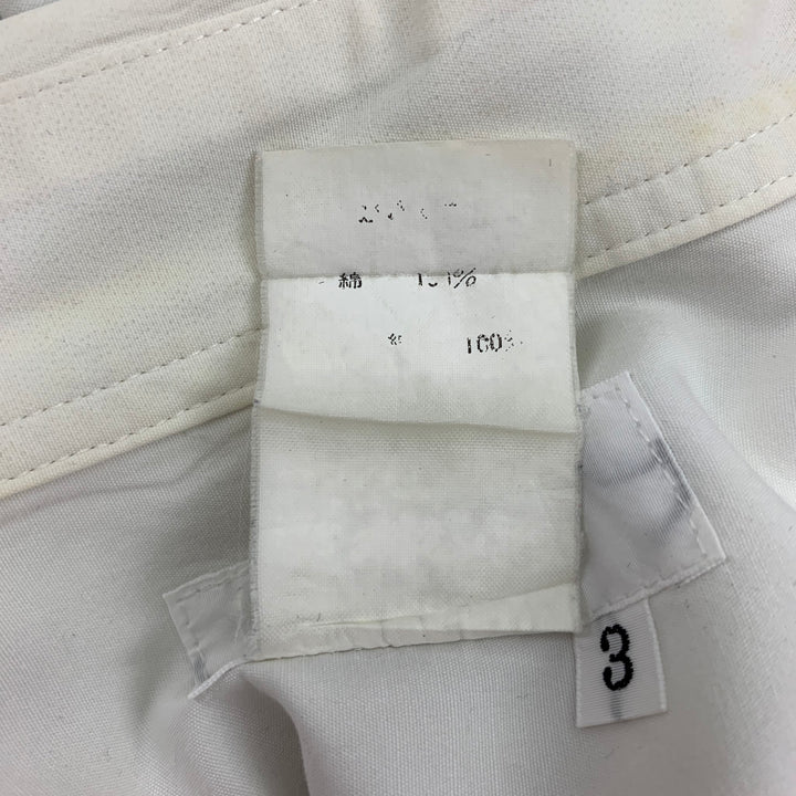 YOHJI YAMAMOTO Spring 2007 Size L White Graphic Cotton Long Sleeve Shirt