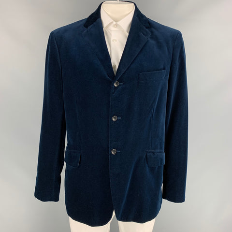 POLO by RALPH LAUREN Size L Navy Cotton Velvet Notch Lapel Sport Coat