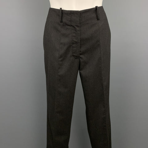 JIL SANDER Size 0 Charcoal Virgin Wool Straight Leg Dress Pants