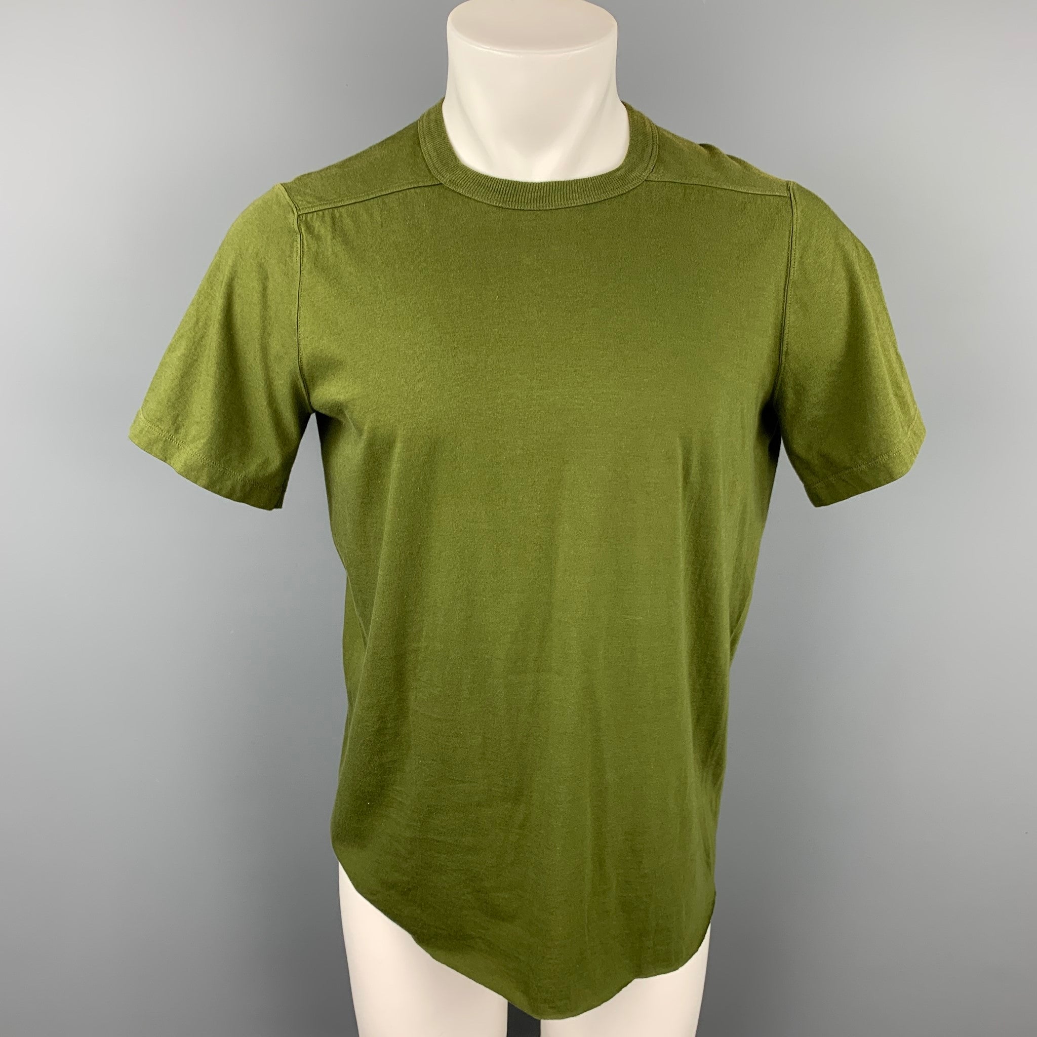 RICK OWENS SISYPHUS F/W 18 Size L Olive Cotton T-shirt