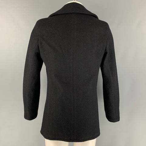 SCHOTT Taille M Manteau caban en laine et nylon uni noir