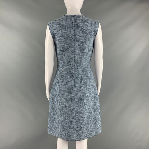 ST. JOHN Size S Blue Navy Cotton Blend Sleeveless Below Knee Outfits