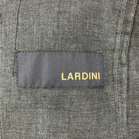 LARDINI Size 38 Indigo Linen Double Breasted Sport Coat