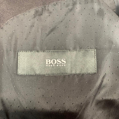 HUGO BOSS Talla 44 Abrigo deportivo regular con solapa de pico de lana negra