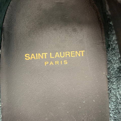 SAINT LAURENT Size 8.5 Black Leather Low Top Sneakers