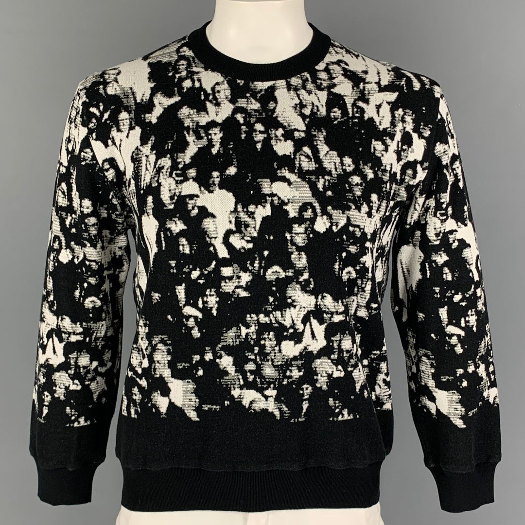PS by PAUL SMITH Size M Black White Print Cotton Crew-Neck Pullover