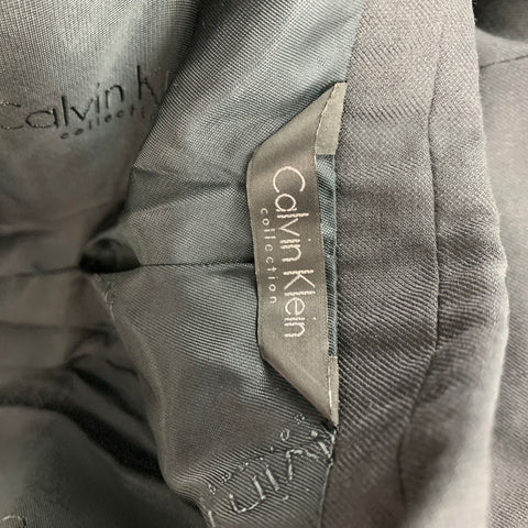 COLECCIÓN CALVIN KLEIN Talla 38 Abrigo deportivo con solapa de pico de lana / seda negro