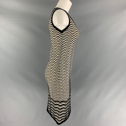 M MISSONI White  Knitted Size 4 Black Dress