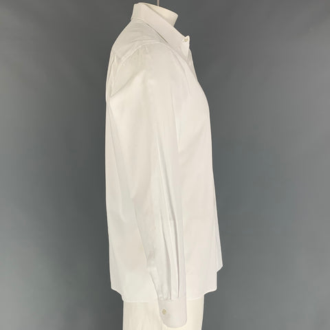 LOUIS VUITTON Size L White Logo Cotton Button Up Long Sleeve Shirt