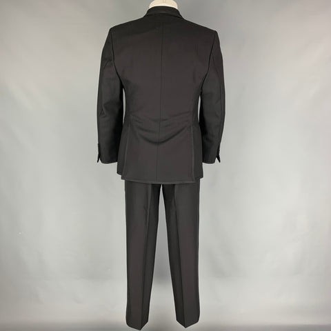 THOM BROWNE for NEIMAN MARCUS Size S Black on Black Herringbone Tuxedo Suit