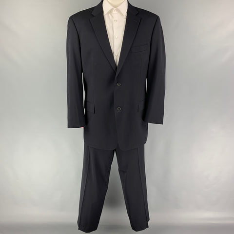 BOSS by HUGO BOSS Talla 48 Traje largo azul marino con solapa de muesca de lana virgen 40