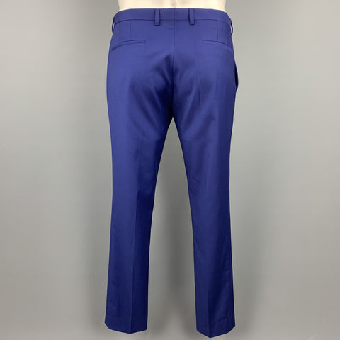 PAUL SMITH Size 40 Regular Royal Blue Wool Notch Lapel Suit
