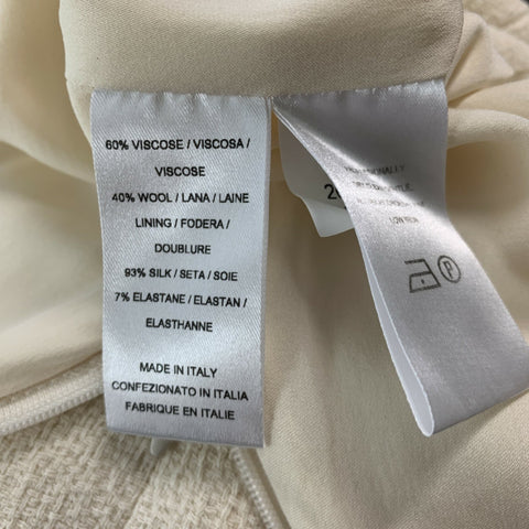 NARCISO RODRIGUEZ Size 6 Cream Viscose Wool A-Line Long Skirt