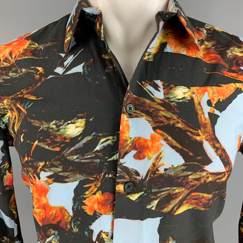 GIVENCHY Talla M Camisa de manga larga de algodón abstracto multicolor