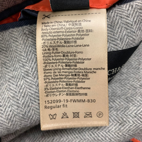 SCOTCH AND SODA Size M Light Gray Herringbone Polyester Wool Sport Coat