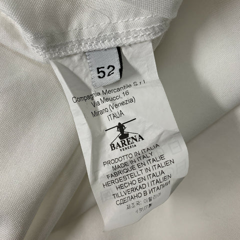 BARENA Taille L Chemise à manches longues en coton uni blanc avec une poche