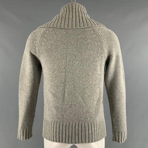 DRIES VAN NOTEN Size S Grey Wool Zip Up Cardigan