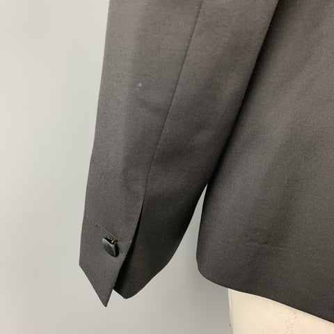 JOHN VARVATOS Size 40 Black Wool Peak Lapel Tuxedo Sport Coat