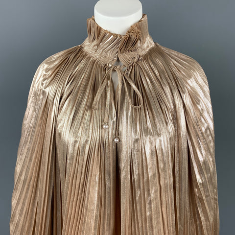 CEREMONIA DE APERTURA Talla 10 Blusa de poliéster plisada metalizada dorada