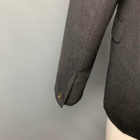 RAG &amp; BONE Abrigo deportivo con solapa de muesca de lana color carbón Talla 40