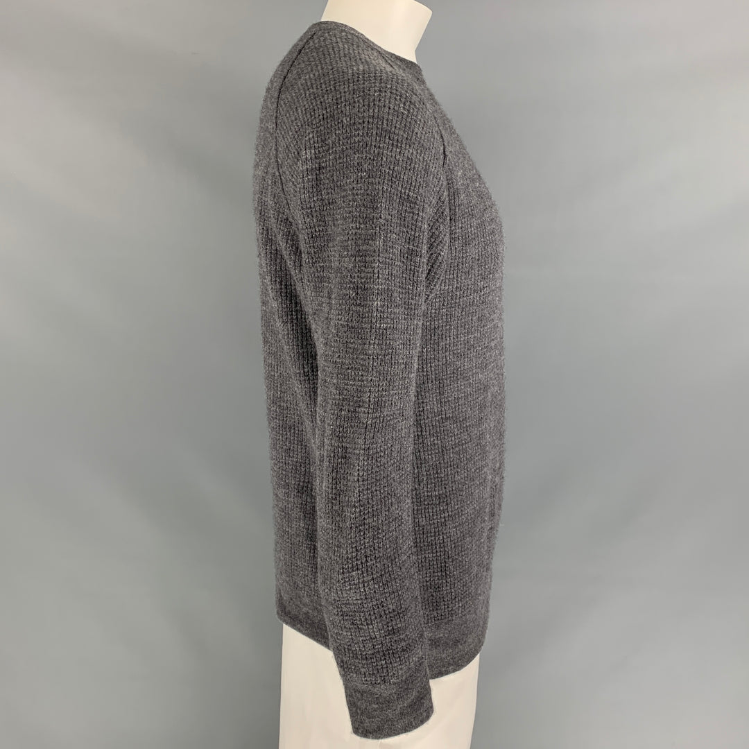 45rpm Size L Grey Waffle Knit Wool Raglan Pullover