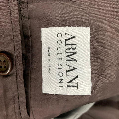 ARMANI COLLEZIONI Size 38 Brown Herringbone Wool Blend Sport Coat