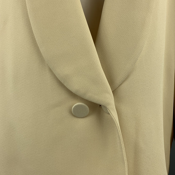CHLOE Size 8 Cream Silk Blend Shawl Collar Blazer
