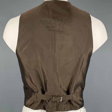 GIORGIO ARMANI Taille 44 Gilet boutonné en coton velours marron