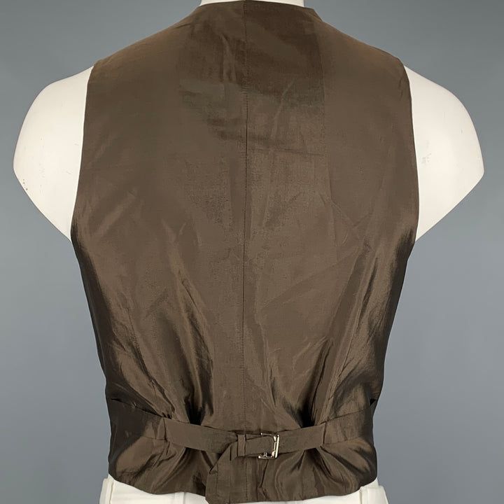 GIORGIO ARMANI Size 44 Brown Velvet Cotton Buttoned Vest