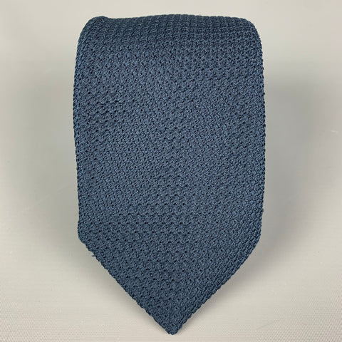 PAUL STUART Navy Knitted Silk Tie