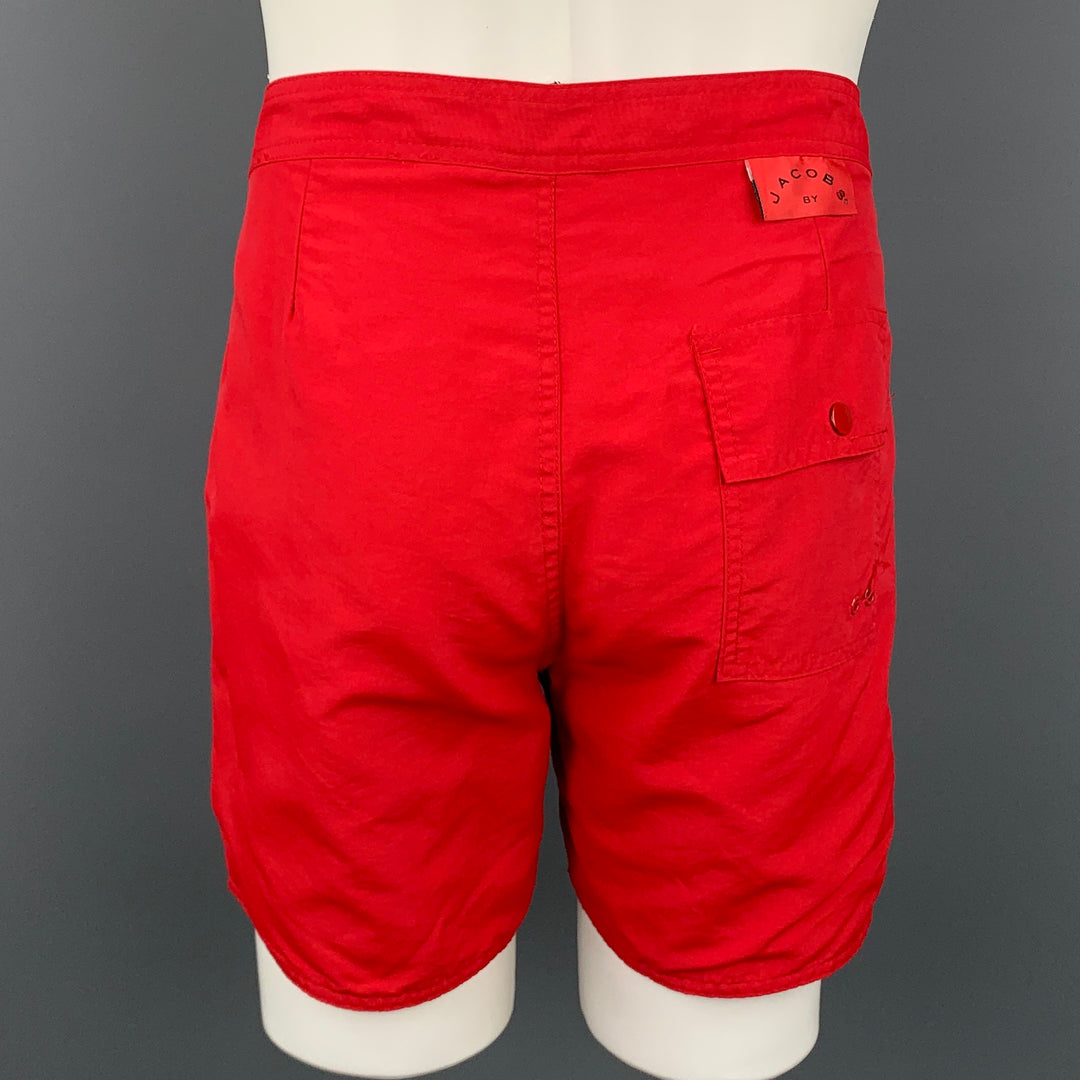 MARC by MARC JACOBS Size M Red Polyester Swim Trunks