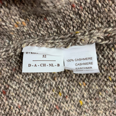 BRUNELLO CUCINELLI Size 42 Oatmeal Tan Heather Cashmere Half Zip Pullover