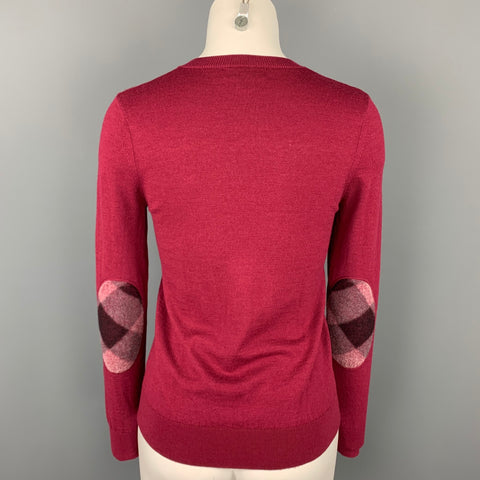 BURBERRY Talla XS Jersey color burdeos con cuello redondo