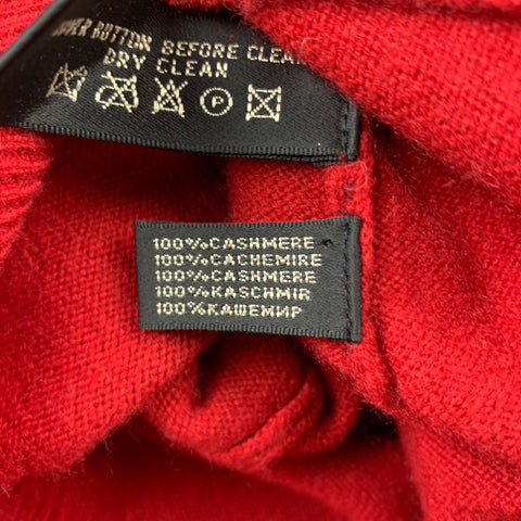 RALPH LAUREN Black Label Size M Red Knitted Cashmere Cardigan