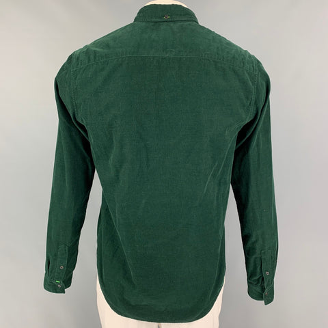 SCOTCH AND SODA Size L Forest Green Cotton Button Down Long Sleeve Shirt