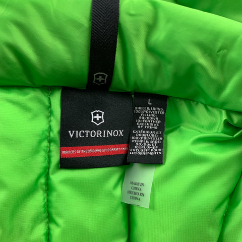 VICTORINOX Size L Green Quilted Polyester Vest