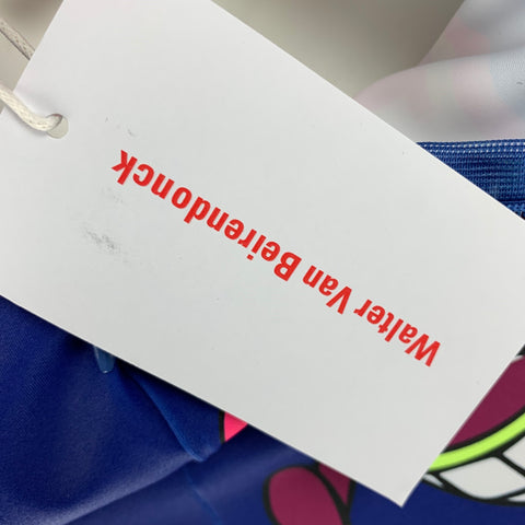 WALTER VAN BEIRENDONCK FW21 Size L Blue Graphic Nylon Jersey Bike Top