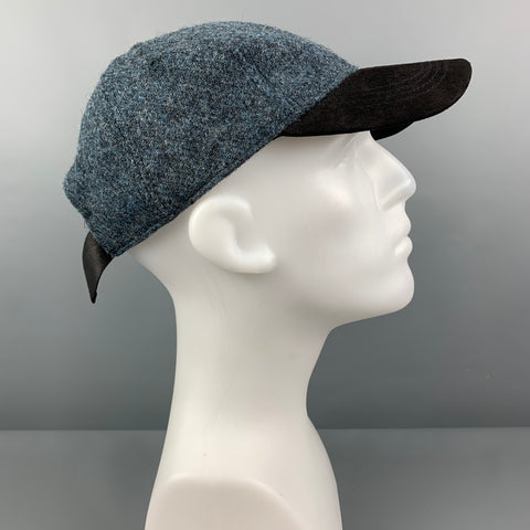 RAG &amp; BONE Casquettes de baseball en laine et daim en tissus mélangés noir et bleu