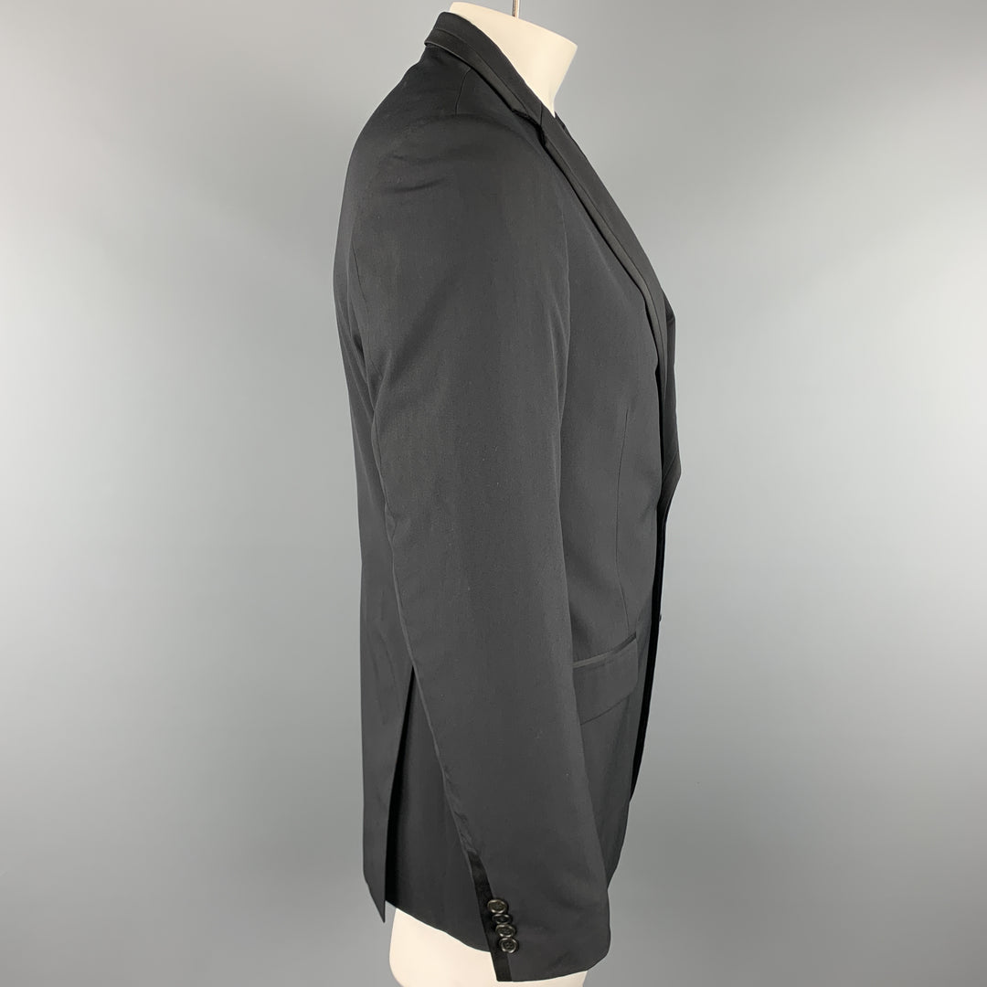 JOHN VARVATOS * U.S.A. Size 40 Black Solid Regular Wool Sport Coat