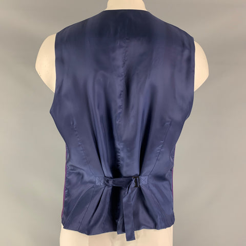 DOLCE & GABBANA Size 46 Iridescent Wool &  Mohair Buttoned Vest